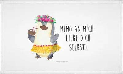 Produktbild von Mr. & Mrs. Panda Flauschtuch Pinguin Kokosnuss - Weiß - Geschenk, Frotteehandtuch, frottierhandtuch, handtuch frottee, kleines, Hawaii, Aloha, Urlaub
