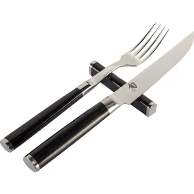 Produktbild von KAI Shun Besteckset 3-tlg. Gabel, Messer, Bänkchen