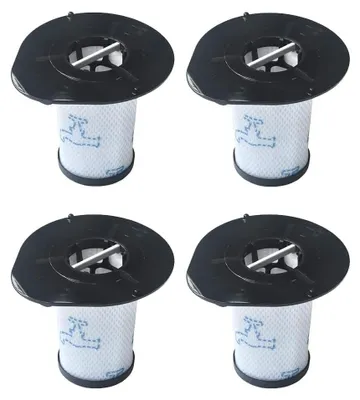 Four vacuum cleaner filters arranged in a 2x2 grid against a white background.