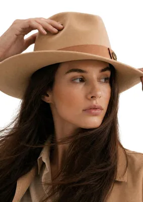 Produktbild von Damen Fedora-Hut Camel - Soft Touch -