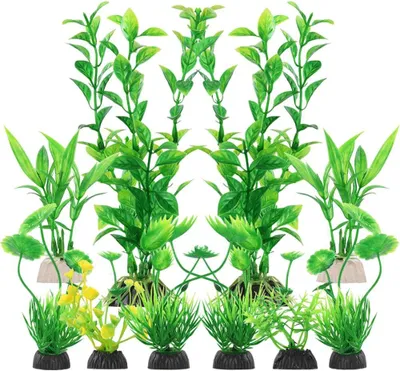 Imagen del producto de Plantas artificiales para acuario, 10 unidades, simulación realista, decoración para acuario