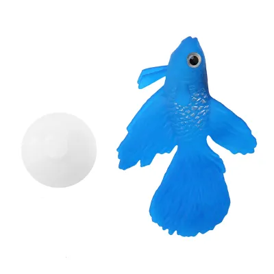 Produktbild von Aquarium Dekoration - Künstlicher Silikonfisch (Blauer Kampffisch), ideales Ornamental für Fischbecken, sorgt für lebendige Akzente und Spaß