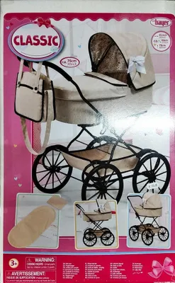 Productafbeelding van Bayer Design 14375AA Poppenwagen, nostalgisch, klassiek, met mand, tas en afdekking