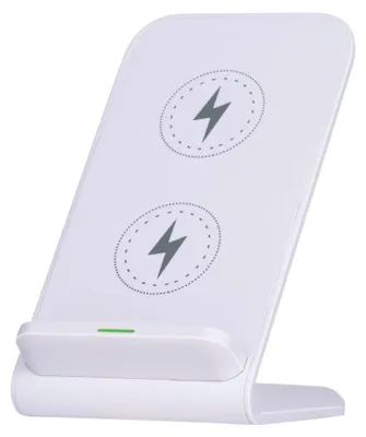 Image de Grundig Support de téléphone portable Chargeur Qi 10W - Support de téléphone portable - Technologie de positionnement libre - Câble 1M inclus - Indicateur LED - Blanc