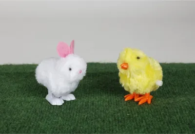 Produktbild von 12x Aufziehfigur Küken Häschen Spielzeug Kinder Ostern Dekoration Regal Tisch