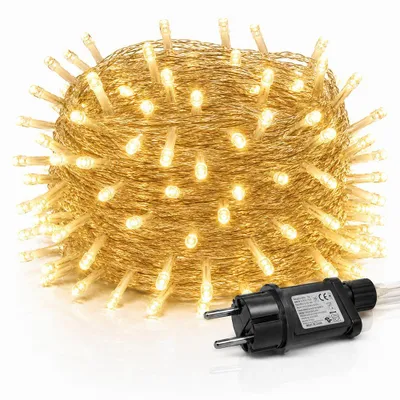 Produktbild von 30M 300LEDs 8 Modi Lichterkette Strom, Timer, Merkfunktion, LED Weihnachten Lichterkette Party Deko Licht Weihnachtsbaum Garten Beleuchtung, Warmweiß