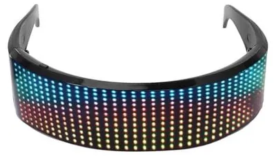 LED-Brille mit Bluetooth, 432 LEDs, App-Steuerung, für Partys und Cosplay