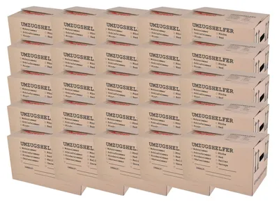 Image de Carton de déménagement 25 pièces imprimé 59x34x35cm capacité de charge jusqu'à 30kg rangement caisse