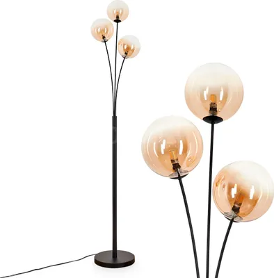Produktbild von Lerici Stehlampe aus Metall/Glas in Schwarz/Bernstein/Klar