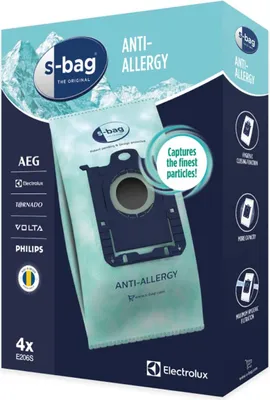 Obrázek produktu pro Electrolux E206S, Prachový sáček, Cylindrový, Mátová barva, Termoplastický elastomer (TPE), AEG/Electrolux/Tornado/Volta/Philips, Krabice