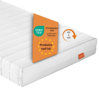 Immagine prodotto di materasso ergonomico a 7 zone in schiuma fredda, 80 x 200 cm, H2 & H3, 15 cm, livello di rigidità duo, materasso reversibile, sleepling PureComfort