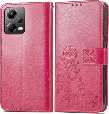 Produktbild von Mobigear Clover  POCO X5 Hülle Klapphülle Geldbörse - Magenta