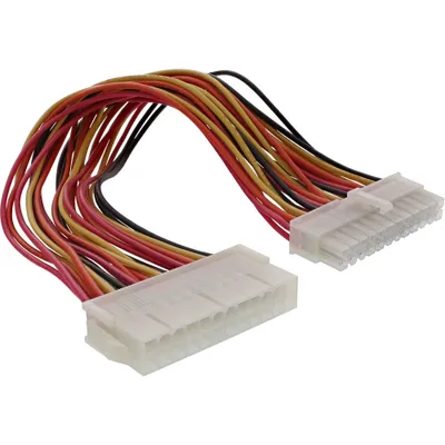 Produktbild von InLine Strom Verlängerung int., 24pol ATX ST / BU, Netzteil zu Mainboard, 0,20m, 0,2 m, Stecker, Buchse, Mehrfarbig, 62 g, 100 mm