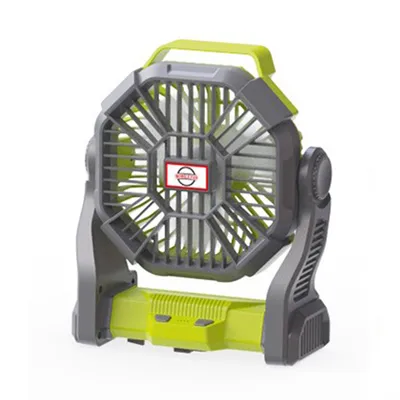 Produktbild von Tischventilator 3 Geschwindigkeiten mit Typ-C Eingang USB Ausgang LED-Licht und Haken Camping Ventilator für Outdoor Zelt Reisen Zuhause Büros Grün