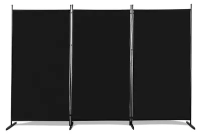 Produktbild von Klappbarer Raumteiler Freistehend Trennwand Paravent Umkleide Sichtschutz Wand 3-teilig 260x180cm Polyester (Schwarz)