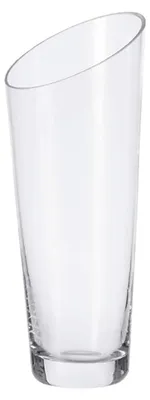 Glasvase, klar, 30 cm, handgefertigt, konisch