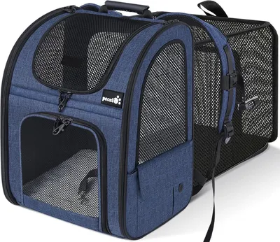 Produktbild von Katzenrucksack Faltbar Erweiterbar Blau 8kg Haustier Rucksack (34 * 27