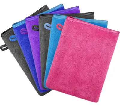 Zdjęcie produktu dla 6 sztuk ściereczek z mikrofibry, frotte, rękawiczek do mycia, 15x21 cm