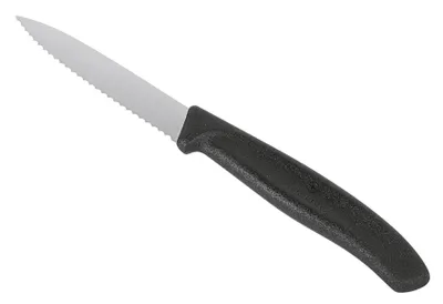 Obrázek produktu pro VICTORINOX Nůž na okrajování středně špičatý vroubkovaný SwissClassic 10 cm černý