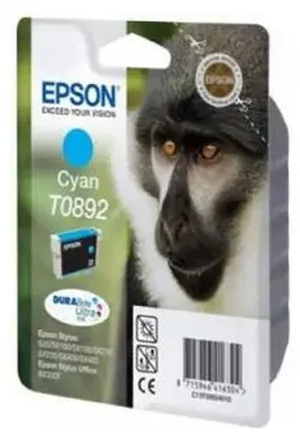 Produktbild von Epson Monkey Tintenpatrone Cyan T0892 DURABrite Ultra Ink, Cyan, 1 Stück(e)
