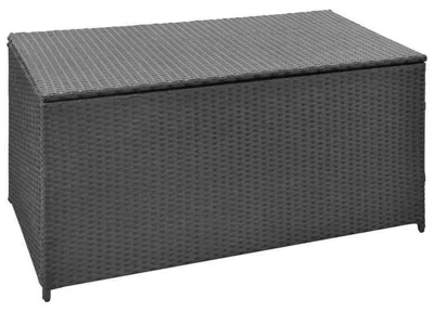 Produktbild von Aufbewahrungsbox – Gartenkissenbox – Gartenkiste – Outdoor-Organizer – Schwarz, geflochtenes Kunststoff – 120x50x60 cm