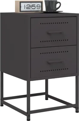 Produktbild von vidaXL Nachttische 2 Stk. Schwarz 36x39x60,5 cm Stahl