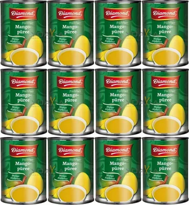 Produktbild von 12er-Pack Diamond fruchtiges Mango Püree Alphonso | 12x 850g | Mangopüree | Mango Pulp