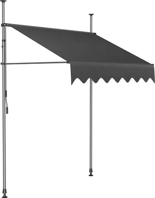Obrázok produktu pre Balkónová markíza, nastaviteľná výška 200-300 cm, látka odolná voči UV žiareniu, 400 x 120 cm Sivá