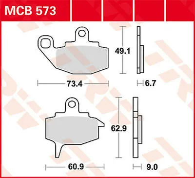 Zdjęcie produktu dla Klocki hamulcowe kpl. TRW MCB573