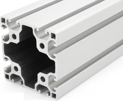 Produktbild von Länge 450mm - Aluminiumprofil 80x80L I-Typ Nut 8 (leicht), silber eloxiert. Aluminium Profil 80x80 Alu Profil 80 x 80 Montage- Systemprofil