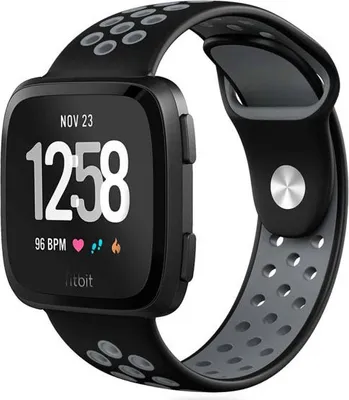Produktbild von Strap-it Fitbit Versa / Versa 2 Sportarmband (Schwarz / Grau)