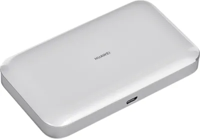A white Huawei mobile router is shown from a slightly elevated angle on a white background.
