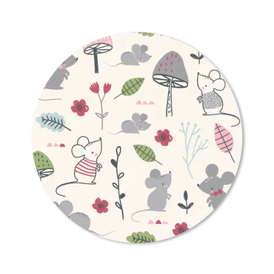 Produktbild von MuchoWow® Mauspad Mousepad Mäuse - Muster - Herbst - Pilz 50x50 cm - Mousepads - Maus Mat - Pad - Mausunterlage - Vinyl