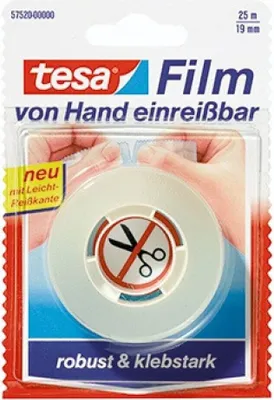 Produktbild von tesafilm Rolle 25m 19mm Hand-abreißbar Blister