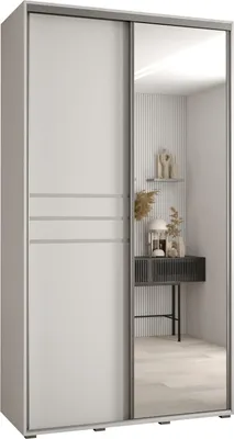 Produktbild von MEBLE KRYSPOL Davos 11 Schrank, zwei Türen - 235,2x140x45 cm - Weiß Weiß Silber