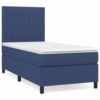 Produktbild von vidaXL Boxspringbett mit Matratze Blau 90x190 cm Stoff