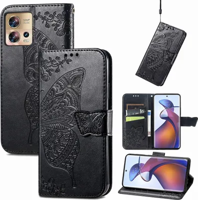 Produktbild von König Design Hülle kompatibel mit Kunstleder Handyhülle - Handy Case Schwarz