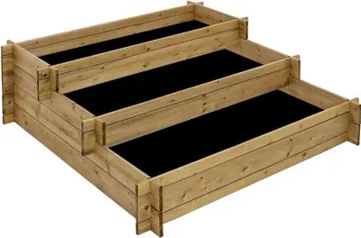 Produktbild von Stufenhochbeet aus Holz, 3 Pflanzbereiche, Hochbeet