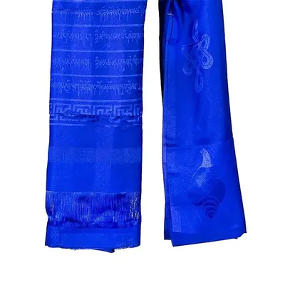 Image de Katha Châle Tibétain Bleu Xl - 240 Cm Lot De 2 Pcs