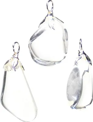 Immagine prodotto di Ciondolo con pietra preziosa Cristallo di rocca --±1,5-3 cm Confezione da 3 pezzi - ±1,5-3 cm