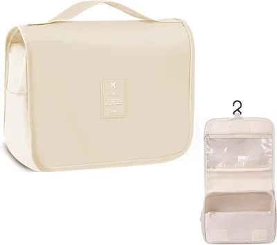 Produktbild von Kosmetiktasche zum Hängen, Wasserdicht, Faltbar, Große Kapazität, Rosa, für Fitness