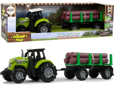 Obrázok produktu pre Zelený traktorový príves Drevené polená Zvuk farmy