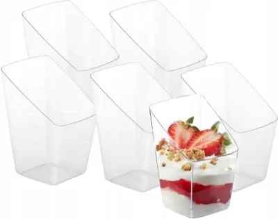 Immagine prodotto di Contenitori quadrati per dessert 50 ml plastica 24 pezzi