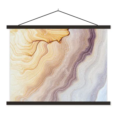 Produktbild von MuchoWow® Textilposter Marmor - Textur - Sandstein - Gold - Marmoroptik 60x45 cm mit schwarzem Rahmen - Poster Schlafzimmer