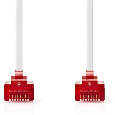 Obrázok produktu pre Sieťový kábel CAT6 | RJ45 samec | RJ45 samec | U/UTP | 3,00 m | Snagless | Byt | PVC | Biela | Plastový sáčok