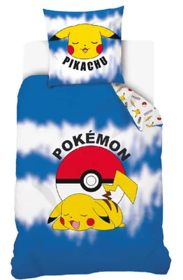 Produktbild von Pokemon Pikachu Bettwäsche - weiche Baumwolle 160x200 cm Kissen und Decke