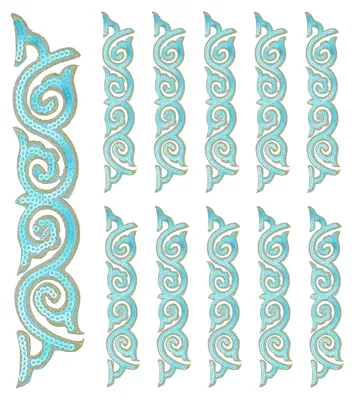 10er-Pack Stickapplikationen, 23,9 cm, goldene Borte, Blumen, Aufnäher