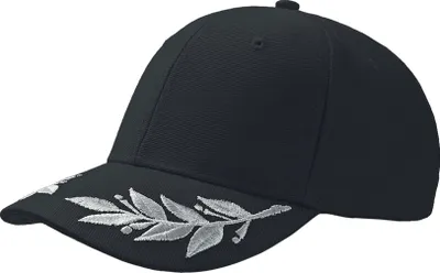 Produktbild von Atlantis Baseballkappe Winner mit gestickten Lorbeerblättern (2 Stück/Packung) AB434 (Einheitsgröße) (Schwarz)