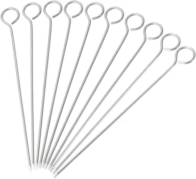Image de 10x aiguilles à rouler acier inoxydable brochettes à viande brochettes cocktail 10cm
