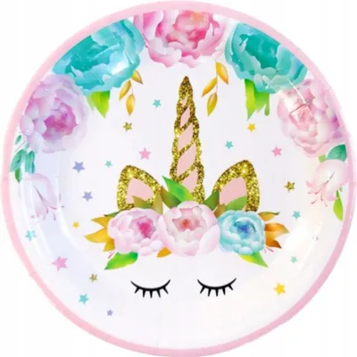 Immagine prodotto di Piatto Unicorno, 23 cm, 6 pezzi.